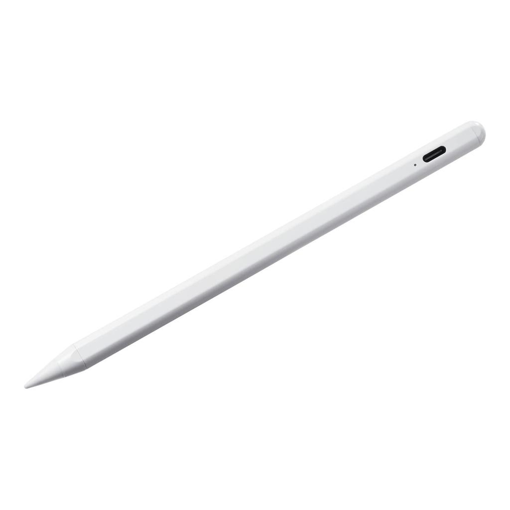 SANWA SUPPLY PDA-PEN56W Rechargeable Ultra-Fine Touch Pen for Apple iPad, Palm Rejection Compatible, White