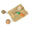 Hamster Chew Toy Set Relieve Boredom Teeth Grinding Rabbit Grass Mat Ball Chewing Toy for Guinea