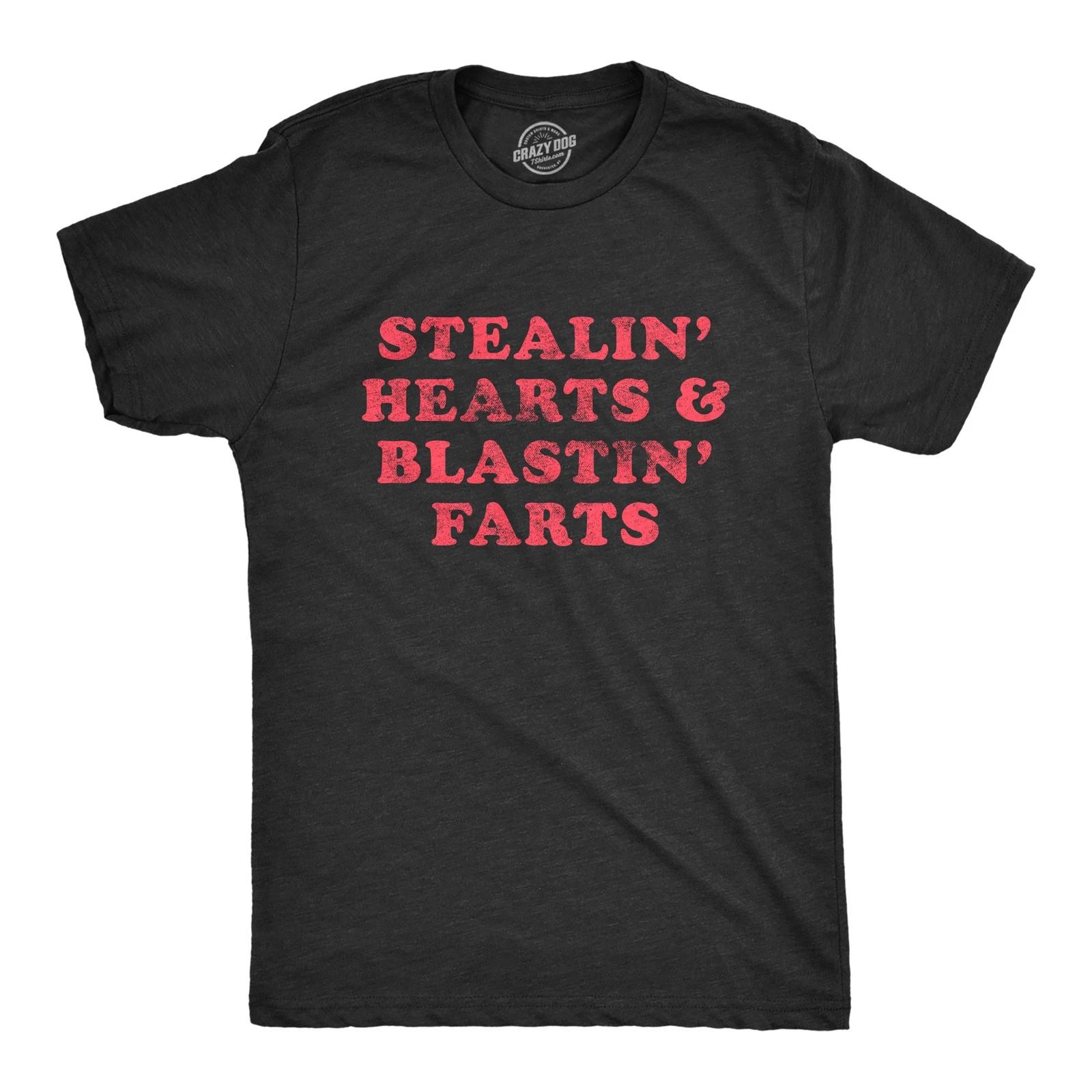 Mens Stealin Hearts and Blastin Farts T Shirt Hilarious Relationship Bathroom XXXL