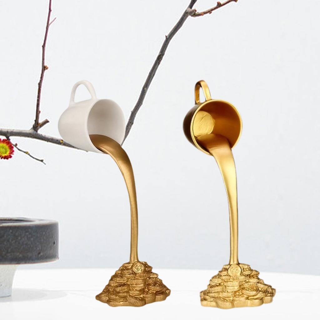 Sculpture de Tasse à Café avec Pièces Renversées pour Accent de Salon