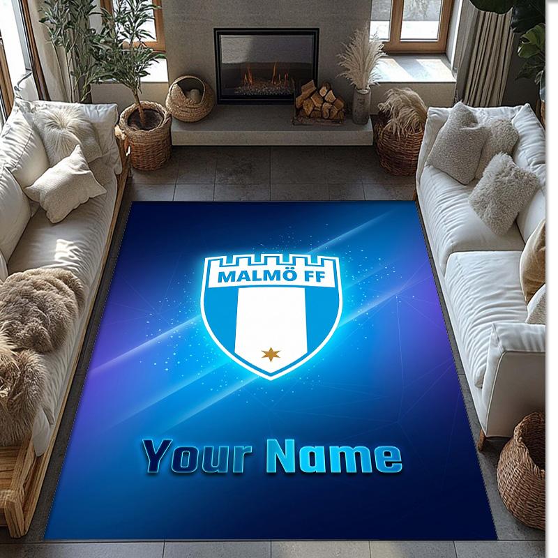 Malmö FF Printed Crystal Velvet Rug Non‑Slip Crystal Velvet Carpet For Sofa Bedroom Indoor Home Decoration