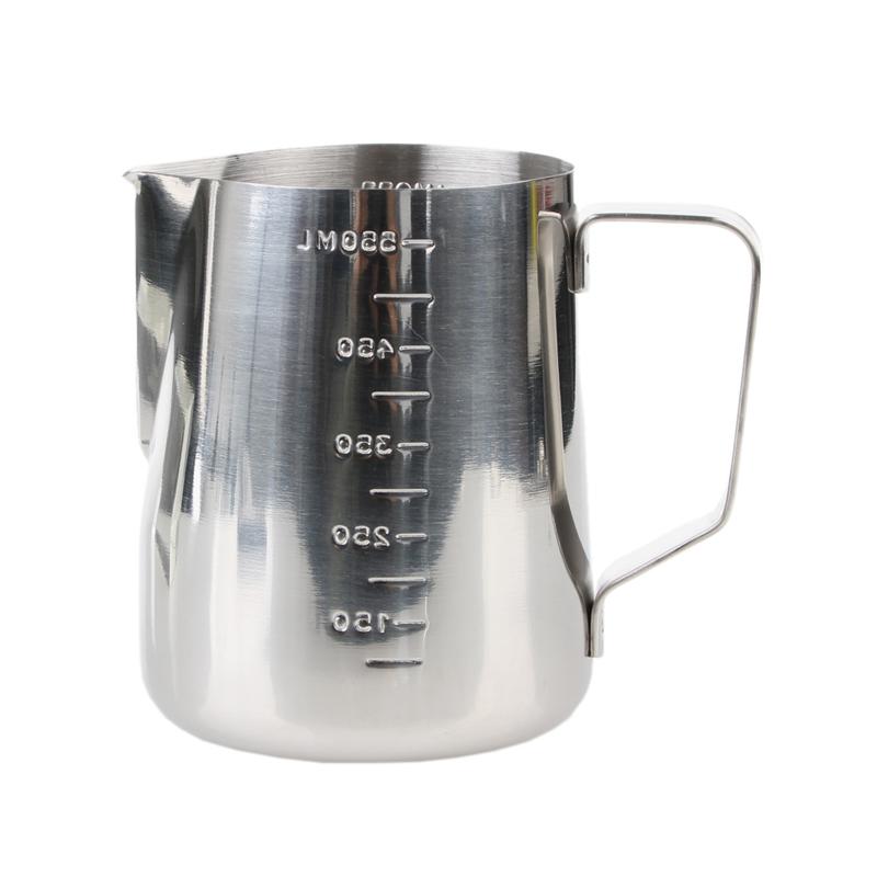 Stainless Steel Coffee Latte Frothing Milk Jug With Scale Measuring 350ml Dropshipping