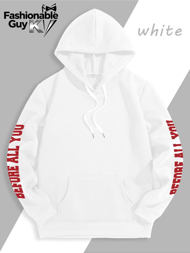 Gen X Totenkopf Knochen Rock Geste Print Herren Hip Hop Sportlicher Hoodie, Seiten Vertikaler Buchstaben Slogan Rückendesign, Locker Punk Street Sweatshirt