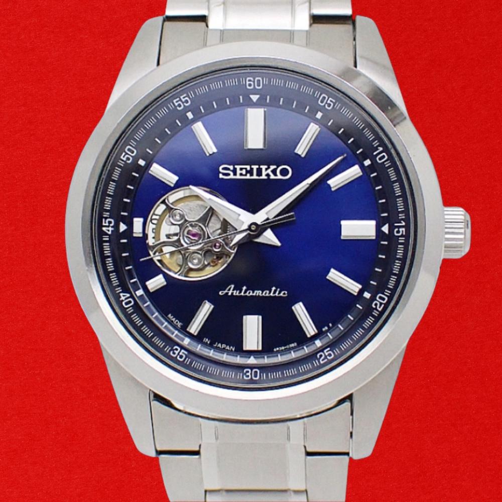 Seiko Selection SCVE051 Cal.4R38A SS Open-Heart Blue Dial Automatic with Box and Papers Used