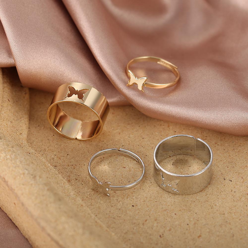 Couple Butterfly Hollow Ring