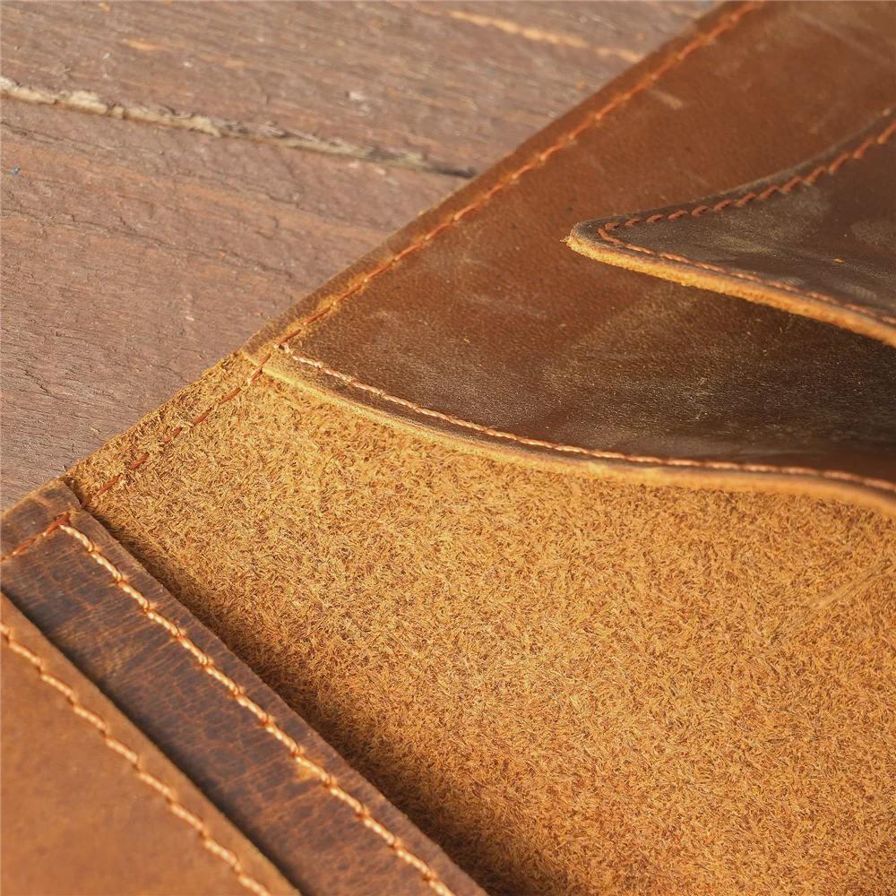 5504 Genuine Crazy Horse Leather Passport Wallet for Men and Women - Card Holder & Travel Accessory