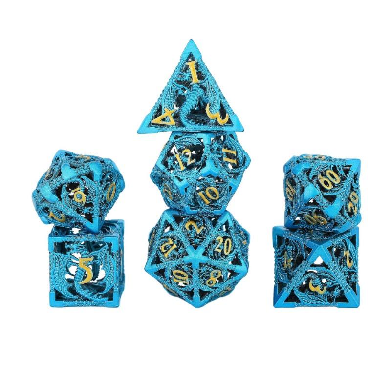 Set di Dadi Metallici Vuoti D&D Dadi Metallici Vuoti D&D 7 Pezzi Dadi Poliedrici