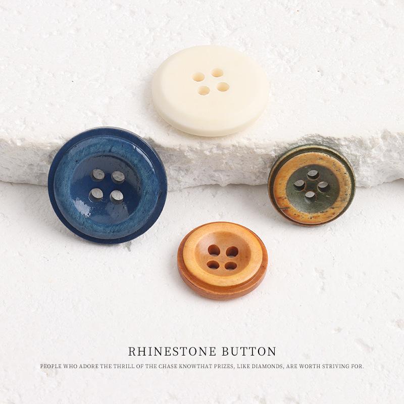 5pcs Dyed And Made Old Beef Bone Button Coat Trench Coat Suit Buttons Chinese Jacket Sweater Cardigan Button Accessories