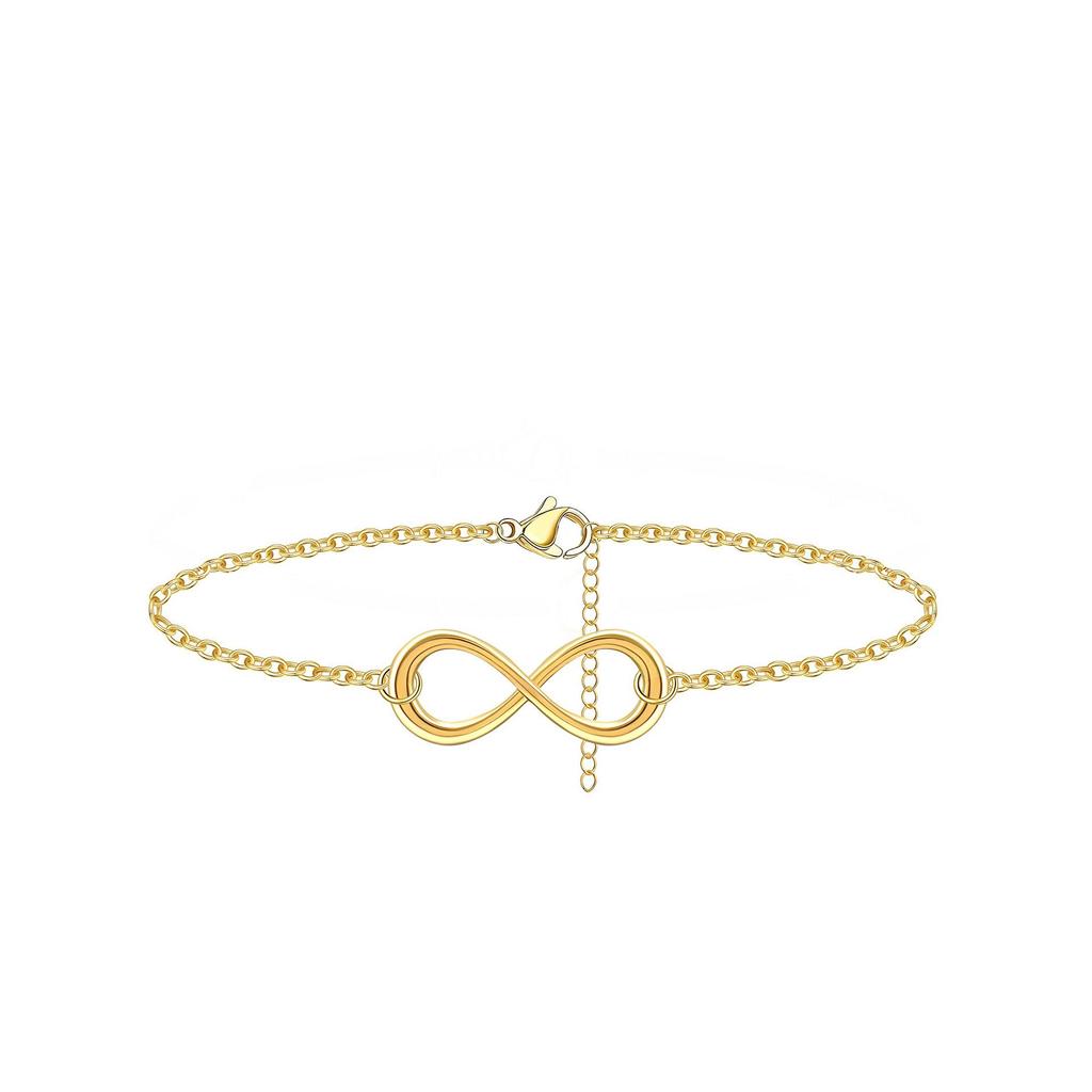 18K Gold Stainless Steel Infinity Symbol Bracelet for Women
