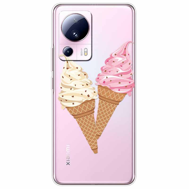 For Xiaomi 13 Lite 5G Case 13Lite Clear TPU Soft Lovely Cats Silicone Print Cover for Xiaomi Mi 13 Lite Transparent Xiaomi13Lite
