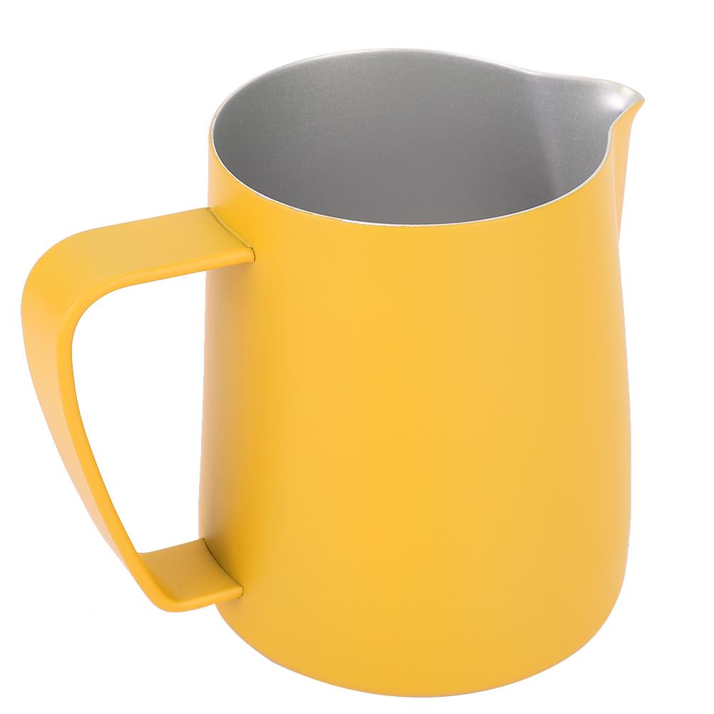600ml Stainless Steel Milk Frothing Cup Jug Pitcher Latte Art for Home Coffee Shop UseYellow