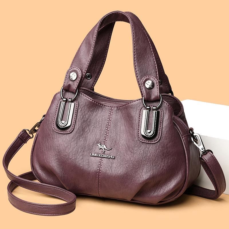 Large Capacity Multi-Compartment Shoulder Handbag - European & American Style for Middle-Aged Women