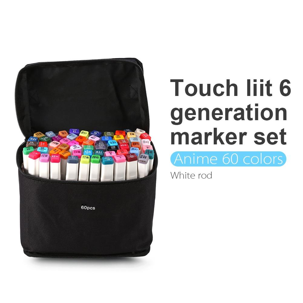 60 Assorted Colors Alcohol Graphic Marker Pen Set Dual Heads Animation Design Drawing Art Pen