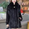 Kabát z umělé kožešiny pro ženy středního věku Zimní svrchní oděvy Elegantní silné teplé kožešinové bundy pro ženy Oblečení