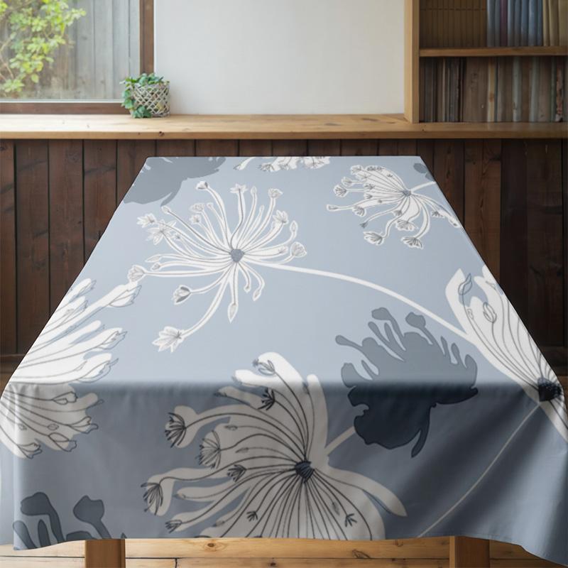 Modern Nordic Floral Printed Tablecloth Decorative Home Textiles 6 Seat Rectangular Dining Table Cover Mat for Kitchen Decoratio