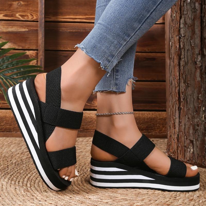 Summer new women's thick soled open toed sandals2025 Fashionable, good-looking, elegant and dignified women's sandals