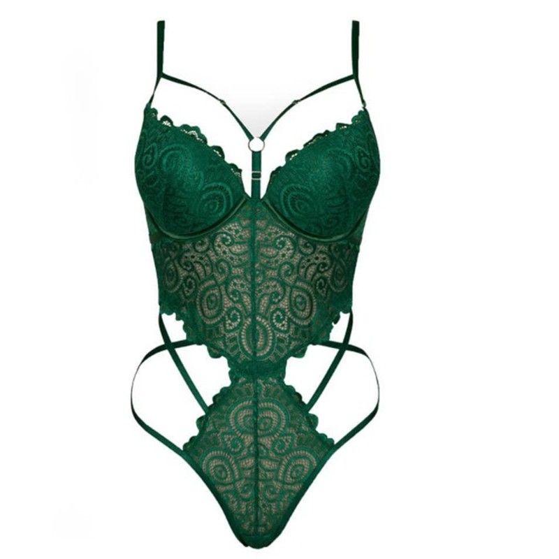 

Australia Bras Women Binding Style Underwear One-Piece with Cup Push up One-Piece Bottoming Tight Sexy Body Clothes Dark Green is not refundeable 36D/DD 80D/DD