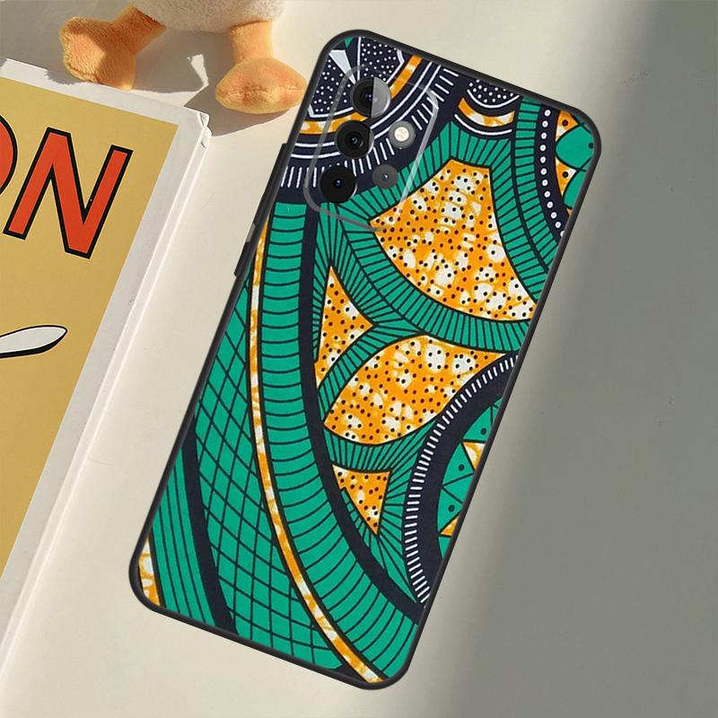 African Wax Fabric For Samsung Galaxy A26 A16 A06 A56 A36 A05 A22 A32 A52 A54 A34 A14 A55 A15 A53 A33 A35 Case