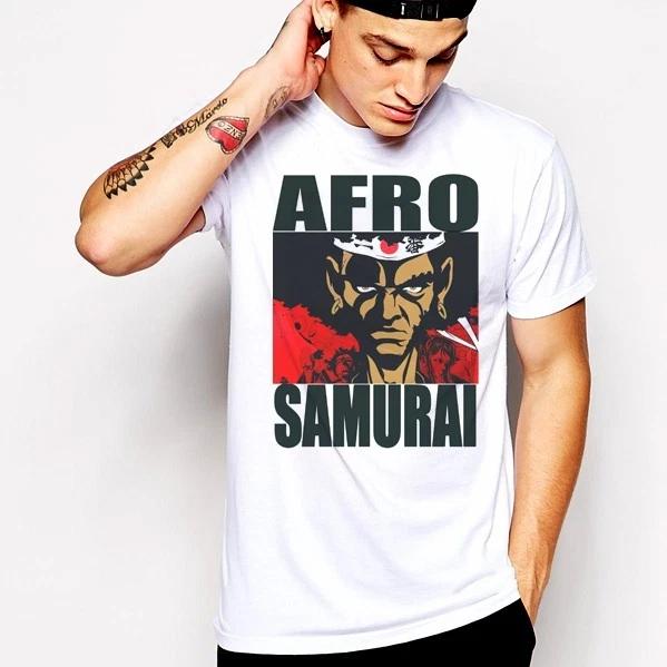 Samurai, t-shirt, anime, afro, SZ S-2XL, cotton, tank top, music, dance, new S