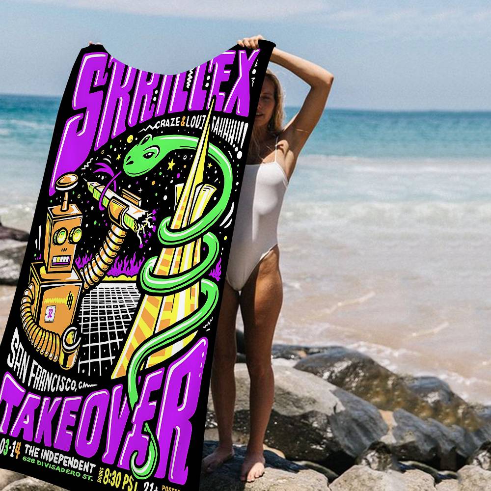 Singer Skrillex Microfiber Printed Beach Towel Mountain Climbing Yoga Beach Swimming Running Absorbent Soft Towel