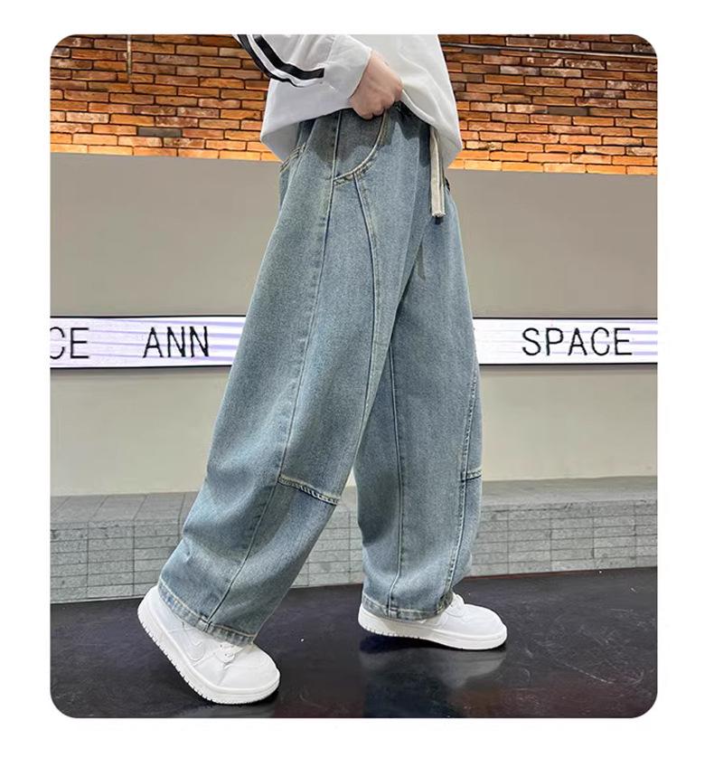 Kids' Straight Soft Jeans - Spring/Autumn Wide Leg Casual Pants