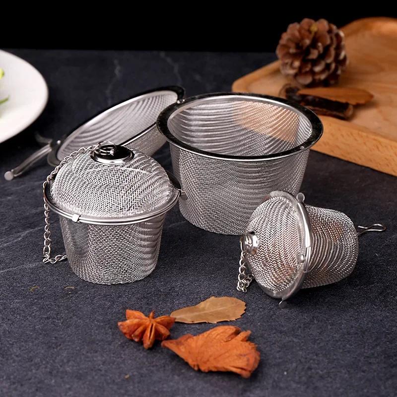 Reusable 304 Stainless Steel Tea Ball Strainer Mesh Herbal Infuser Filter Tea Leaf Spice Tea Strainer Boil soup for Teapot