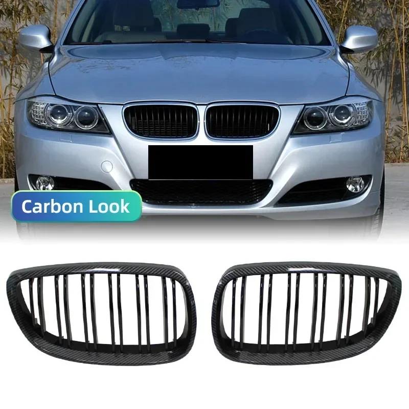 Car Front Grille Racing Front Sport Grill Gloss Black Double Slat Kidney Grille For BMW E92 E93 M3 2006-2009