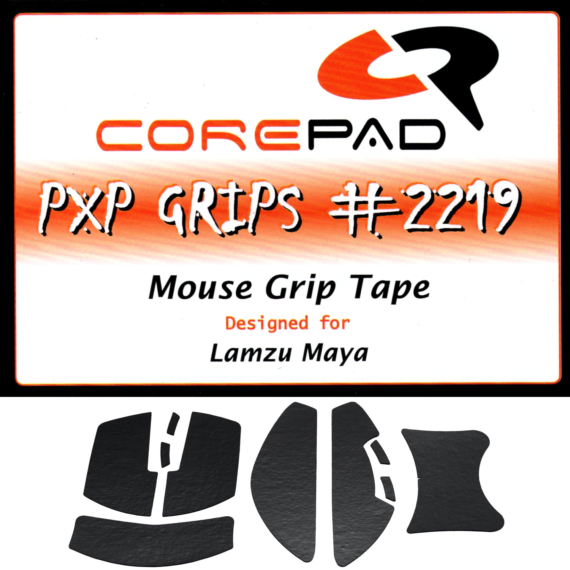 

Corepad PXP Grips Grip Tape for Lamzu MayaLamzu Maya 4K, 1 Set, Soft Polymer Rubber (Black)