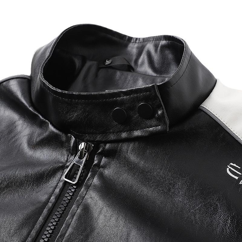 Veste en cuir PU pour homme, veste tendance pour pilote de rue, moto, printemps et automne