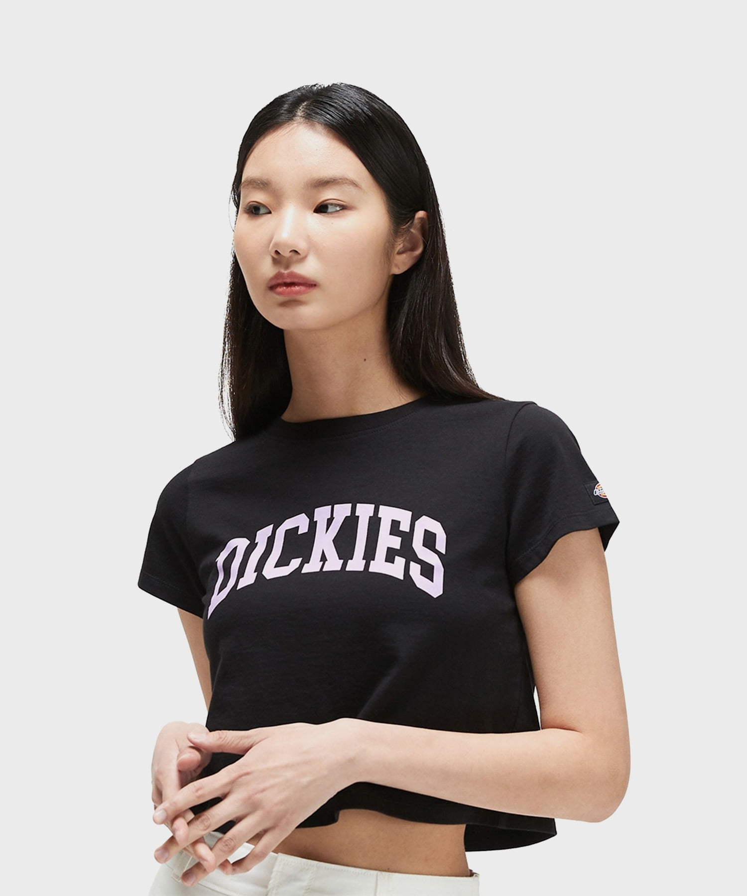 Укороченная футболка Dickies с логотипом-аркой Черная Black/S