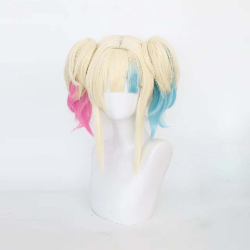 Blue Short Full Anime Character Cosplay Wig with Wig Perfect for Comic Market School Cultural Stage and Costumes Gold, Pink, Wig, Wig, Heat-Resistant