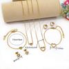 European Diamond-Accented Heart Jewelry Set: Necklace, Bracelet & Earrings in Titanium Steel for Women's Luxurious Style.