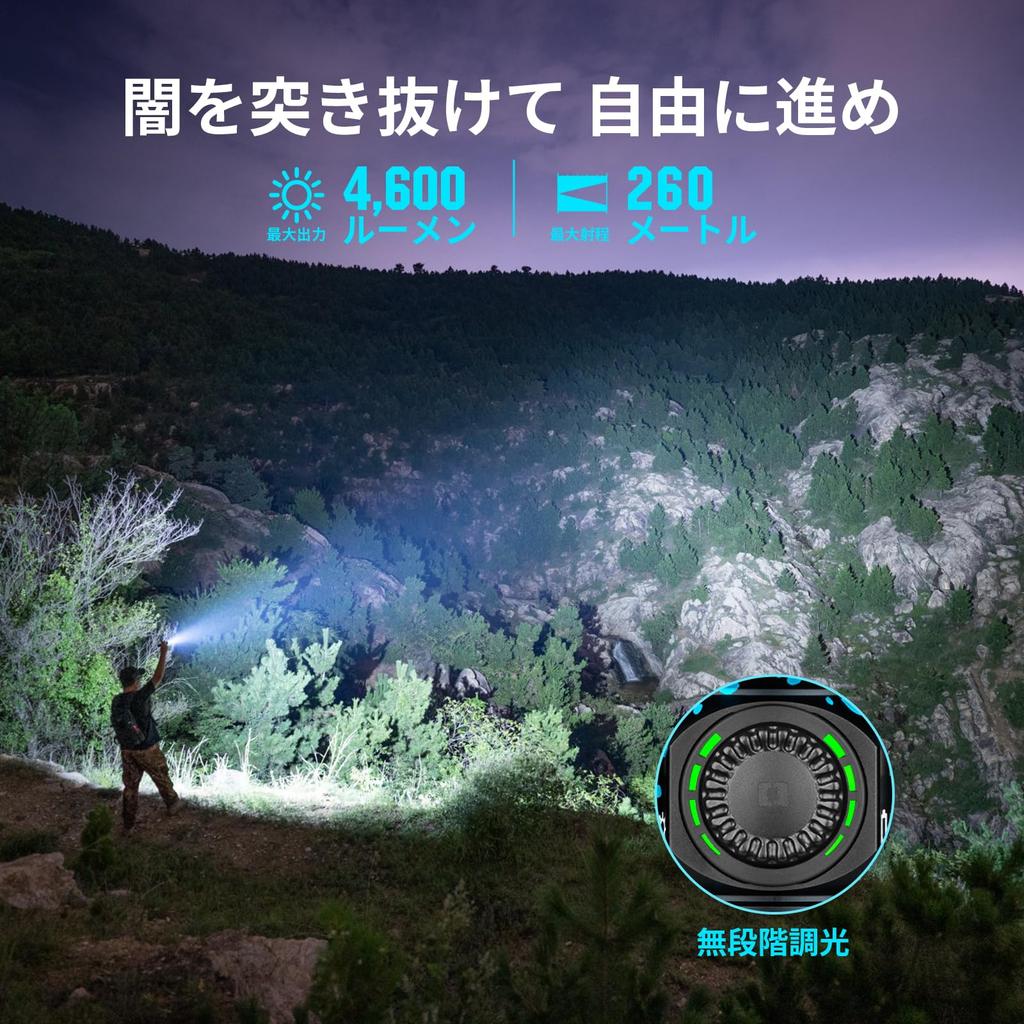 OLIGHT Seeker 4 Pro LED Ultra Bright 4600 Maximum Range for Emergency Outdoor IPX8 Battery Level Night Power and Emergencies Flashlight, Lumens, 260m,