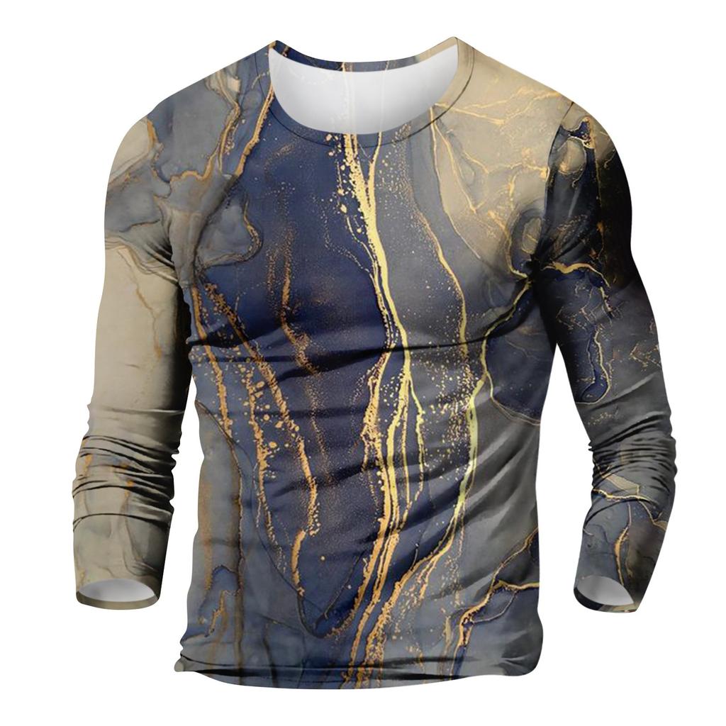 Men's T Shirt Graphic Abstract Neck Clothing Apparel Outdoor Long Sleeve Print Fashion Designer Vintage