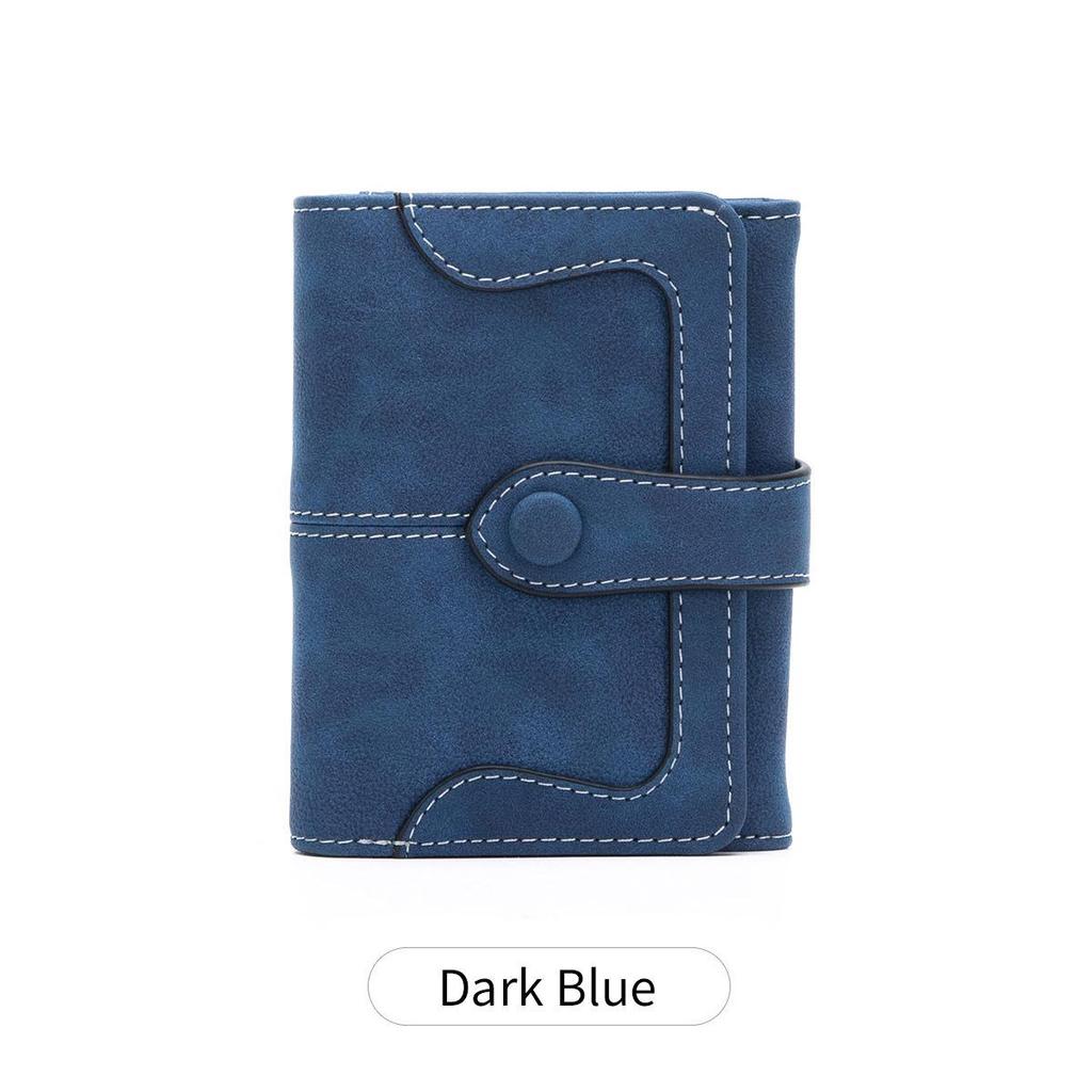 2025 Women's Retro Frosted Two-Fold Short Wallet, Multifunctional Simple Fashion Clutch.