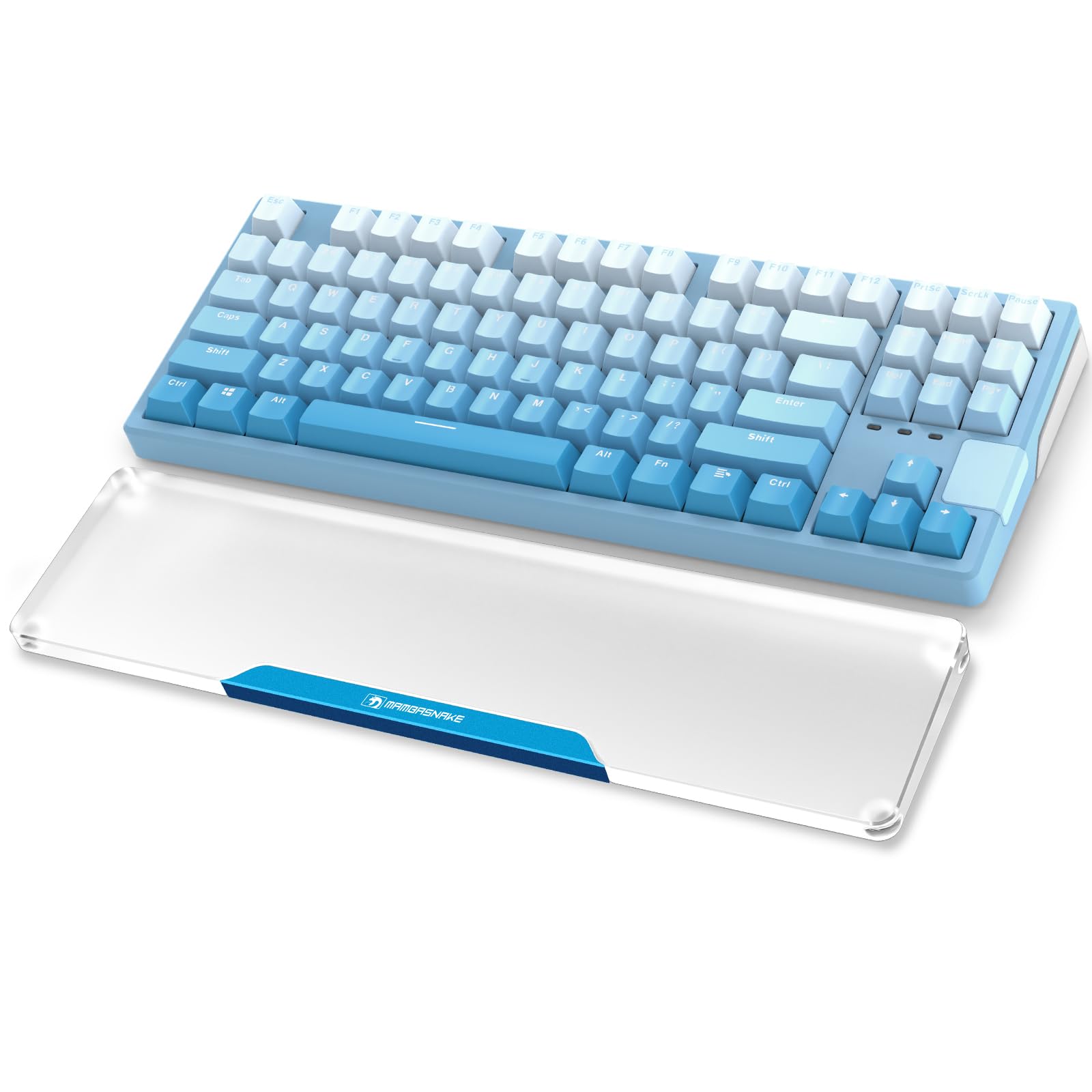 

MAMBASNAKE Keyboard Wrist Rest CNC Aluminum Alloy Acrylic 87 Keys Transparent Material Smooth Surface Frosted Design Ergonomically Reducing Fatigue