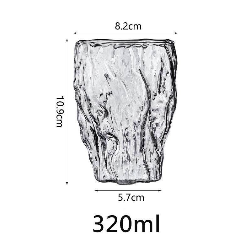 1/2/4/6Glass Cup Japanese Hammered Irregular Coffee Mug Wine Whiskey Glass Home Milk Tea Juice Cup Bar Drinkware 301-400ml