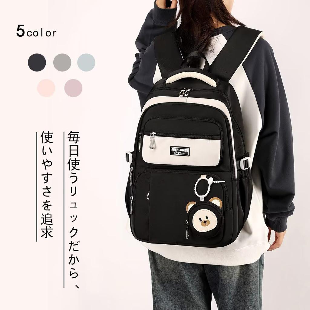 HeiDiga Waterproof Large Cute Korean Popular Korean School Backpack with Back Perfect for High and Work Women's Backpack, Capacity, Style, 2-Way,