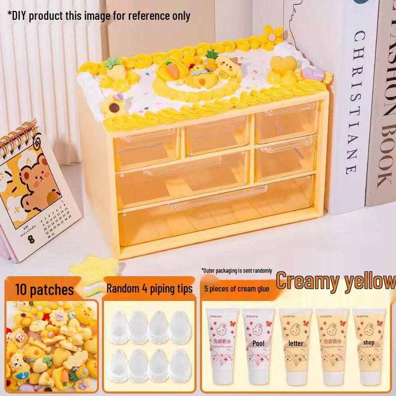 DIY Cream Glue Jewelry Box: Creative Nine-Grid Storage for Living Room or Bedroom