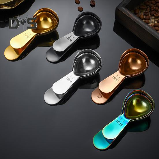 Coffee Scoop Stainless Steel Measuring Spoon 15/30ml Tablespoon for Ground Coffee Sugar Spices Short Handle Cooking Measurement Tool