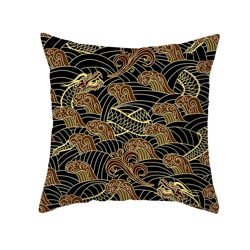 

Simple Nordic Style Pillowcase Blue Wave Dolphin Office Sofa Printed Cushion Pillowcase Home 45 * 45Cm (without pillow core)