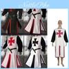Stylový středověký templářský rytíř křižácký surcot Oblečení Cosplay kostým