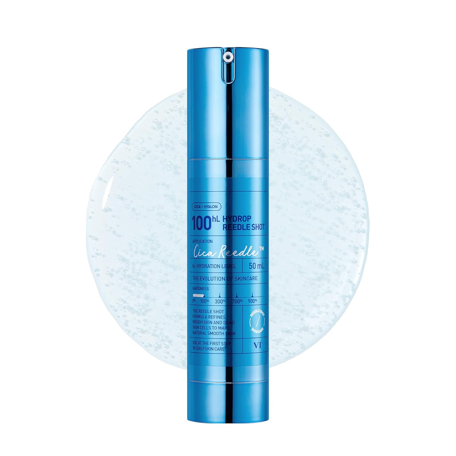 

VT COSMETICS Hydrop Reedle Shot 100hL, Hyaluronic Acid Microneedling Serum, Intensive Hydrating & Moisturizing Exosome, Soft & Glass Skin 100 - Hydrop