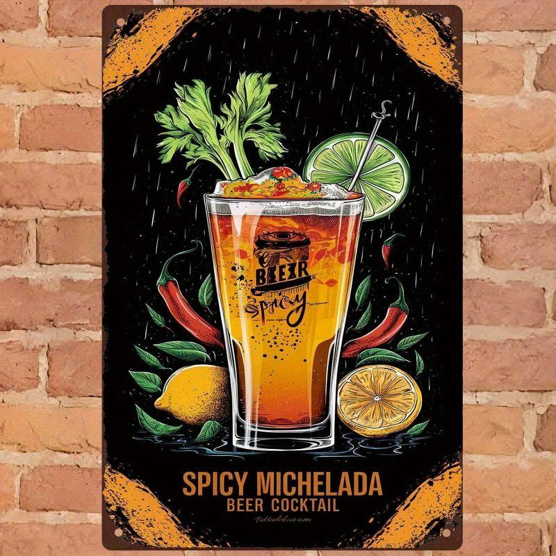 Retro Beer Theme Metal Tin Sign Bar Kitchen Wall Art Decor