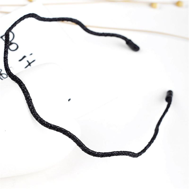 Women Classic Black Brown Plastic Headbands Thin Plain Matt Bright Color Hairbands Non-slip Hair Hoop For Daily Wear