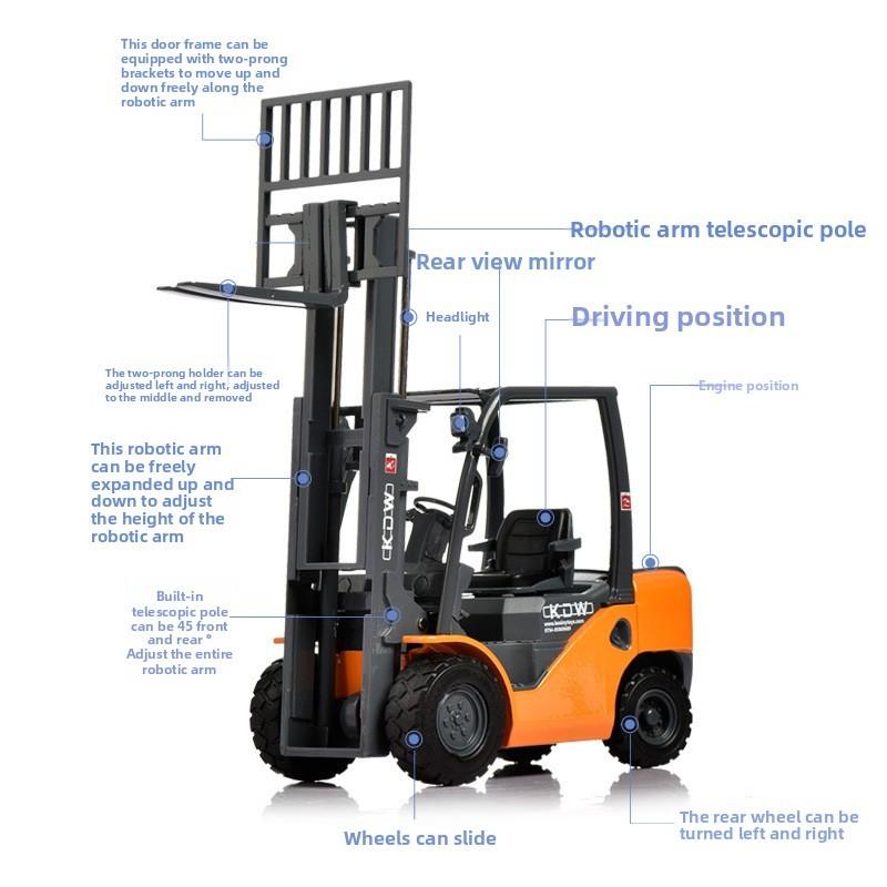Truck Forklift Alloy Construction Vehicle Model With Inertia Control For Gift