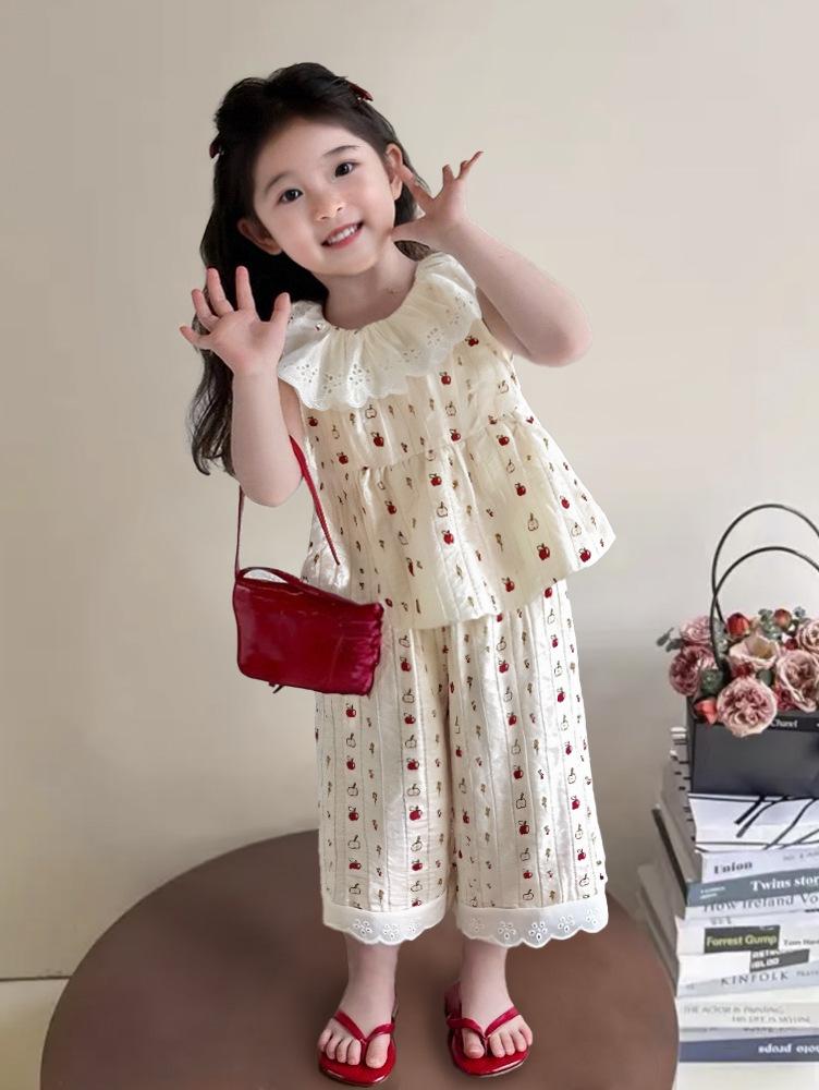 New Girls' Cartoon Sleeveless Summer Skirt Set – Cute & Breathable Two-Piece Outfit