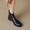Concise Retro Women Ankle Boots High-heeled Genuine Leather Shoes Woman 2024 Autumn Winter Basic Office Lady Short Black Boots