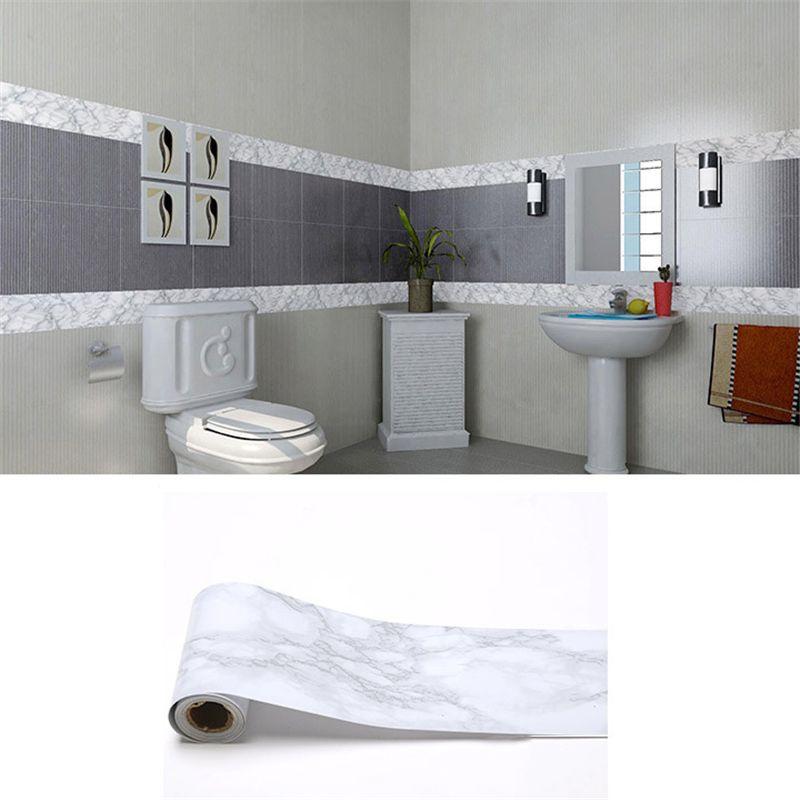 

Водонепроницаемый 5 м Самоклеящийся ПВХ Настенный Плинтус Бордюр Плитка Домашний Декор Grey Marble