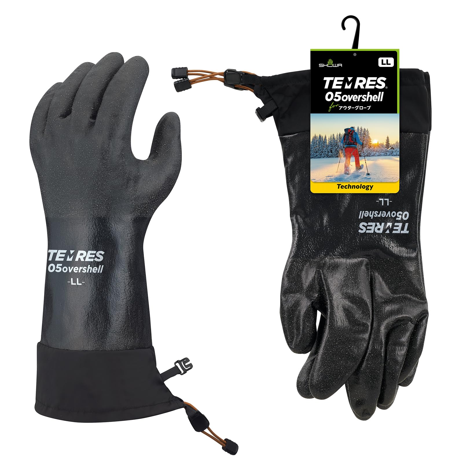 

Showaglove верхний дышащий слой TEMRES 05, размер LL, черный, водонепроницаемые перчатки, без утепляющего слоя для холодной погоды, с манжетами [Перчатки для дождя, перчатки, водонепроницаемые] чёрный